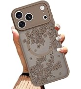 OOK Case for iPhone 17 Pro Max 6.9 Inch (Compatible with MagSafe) Brown Floral Flowers Translucen...