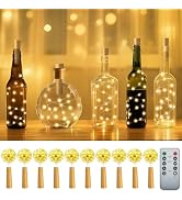 PChero 10 Pack Waterproof Wine Bottle Lights with Timer &amp; Remote - 20 LED Light 6.6 Ft Fairy Ligh...