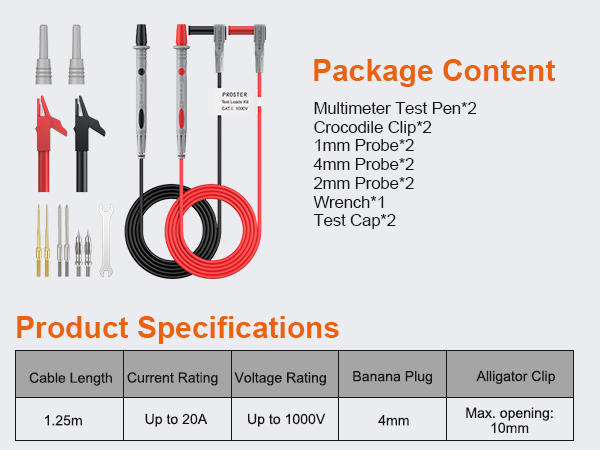 Multimeter Electrical Test Lead