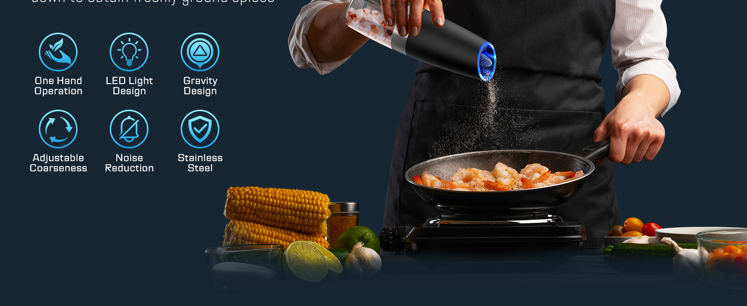 battery powered salt and pepper grinder set