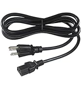 6FT Standard Computer Power Cord - 18 AWG NEMA 5-15P to IEC 320 C13 Replacement AC Power Cable Wi...