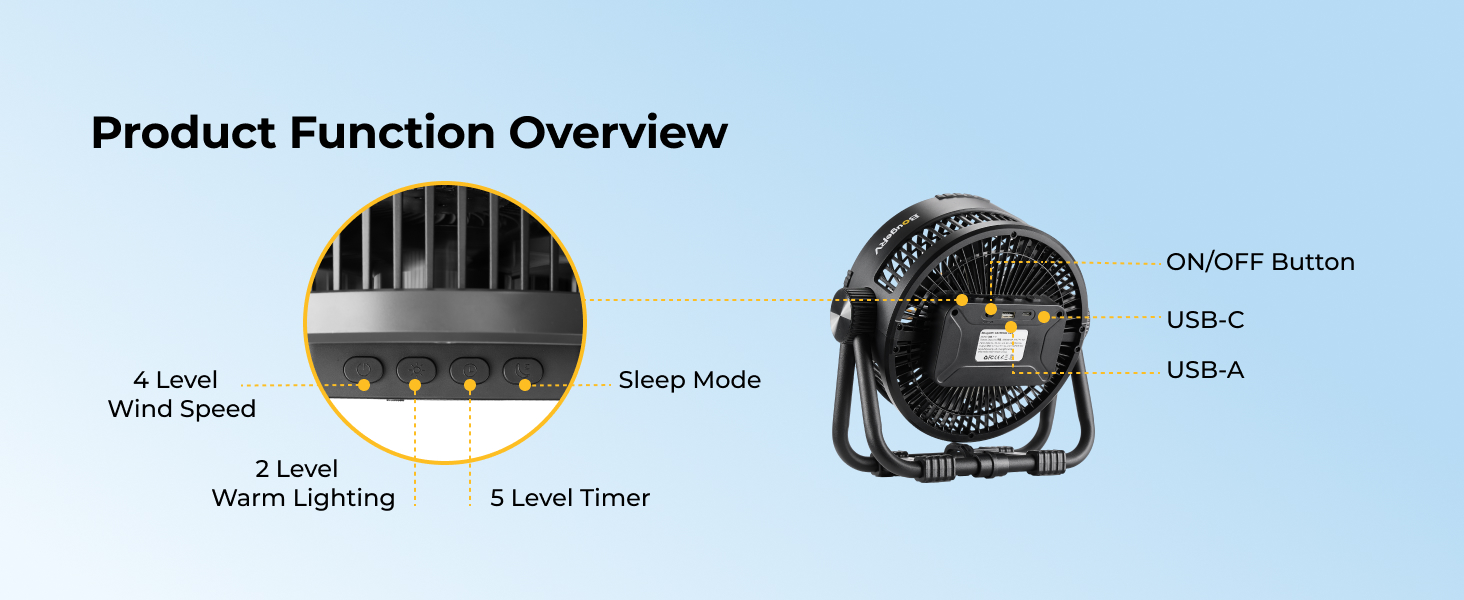 Portable fan rechargeable