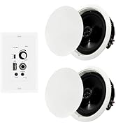 PNWCZ 6.5 Inch Bluetooth Ceiling Speakers 600W 2-Way Flush Mount Plus Wall Mount with in Wall Amp...