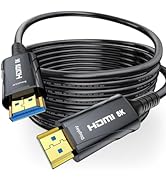 Cratree 8K Fiber Optic HDMI Cable Long 50FT CL2 in Wall - 48Gbps HDMI 2.1 Ultra High Speed HDMI C...