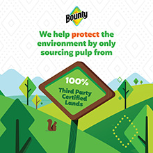 We help protect the environment by only sourcing pulp from 100% certified lands.