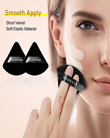 Powder Puff Face Makeup Sponge Soft Velour Triangle Powder Puffs for Loose Powder