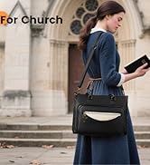 Ytonet Bible Bags for Women - Premium PU Leather Bible Tote Bag with Zippered Bible Cover Case, E...