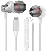 MAS CARNEY TI3 Wired USB Type C Headphones, USB C Earbuds, in-Ear Earphones with Microphone for S...