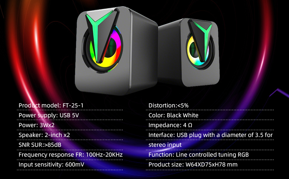 RGB Computer Speakers with Bluetooth 5.0