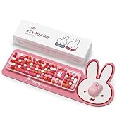 Mipow x Miffy 104-Key Wireless Keyboard and Mouse Combo, Kawaii Retro Round Keycaps, Ergonomic 15...