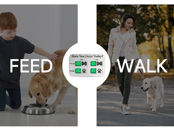 Dog Feeding Reminder, Magnetic Reminder Sticker, AM/PM Daily Indication Chart Feed/Walk Your Pets