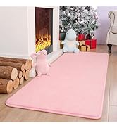 Keeko 2x6 Entryway Runner Rug, Pink Bedroom Rug Washable Runners for Hallways Non Slip Low Pile M...