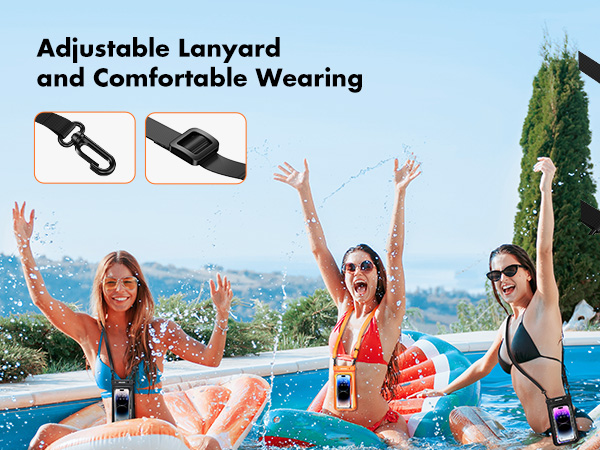 Adjustable lanyard, wide lanyard size ensures you comfortable wearing of this waterproof bag