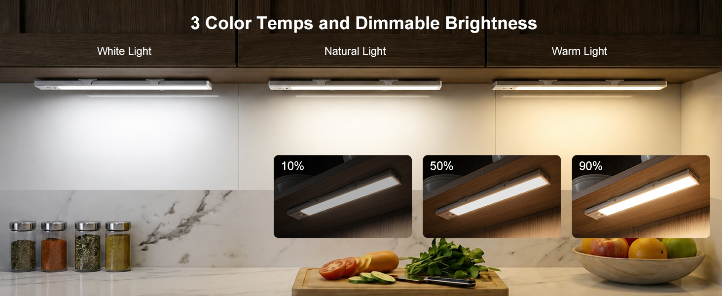3 Color Temps and Dimmable Brightness