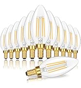 Dimmable E12 Candelabra LED Light Bulbs 60 Watt Equivalent, 6W 630LM Chandelier Light Bulb 2700K ...