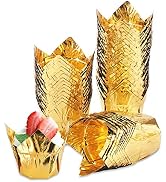 50Pcs Aluminum Foil Cupcake Liners, Eusoar 3.5 Ounce Disposable Muffin Liners, Aluminum Foil Cupc...