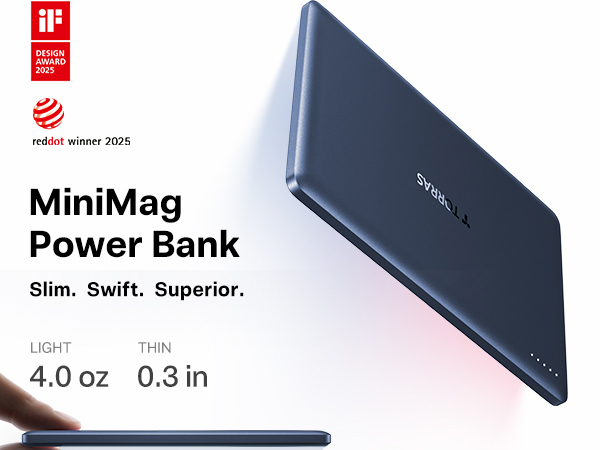 minimag power bank, slim.swift.superior ,light4.0 oz ,thin 0.3 in