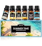 Summer Essential Oils for Diffusers for Home, 6X10ml Fragrance Oils Set, Aromatherapy Oils for Ca...
