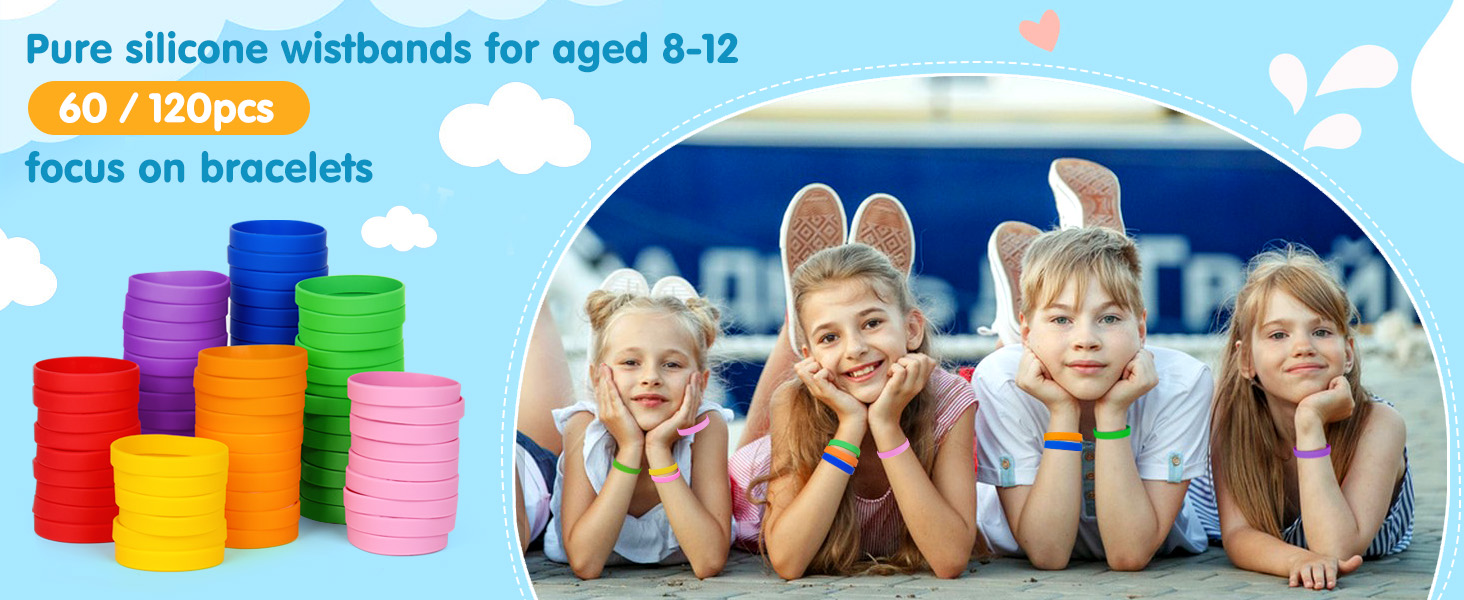 youth silicone rubber bulk wrist bands band for ID bracelets wristbands bracelet kids