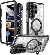v-Golvin for Galaxy S26 Ultra Case,[Magnetic Stand][Fit for MagSafe][Glitter Card][Built-in 9H+ S...