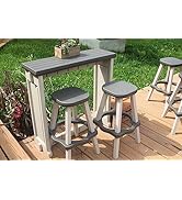 Leisure Accents Bar (Warm Grey/Deep Grey, Single Bar with 2 Barstools)