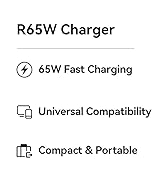 Ruko 65W USB C Charger, GaN Fast Charger, Compact &amp; Foldable, Compatible with MacBook Pro/Air, iP...