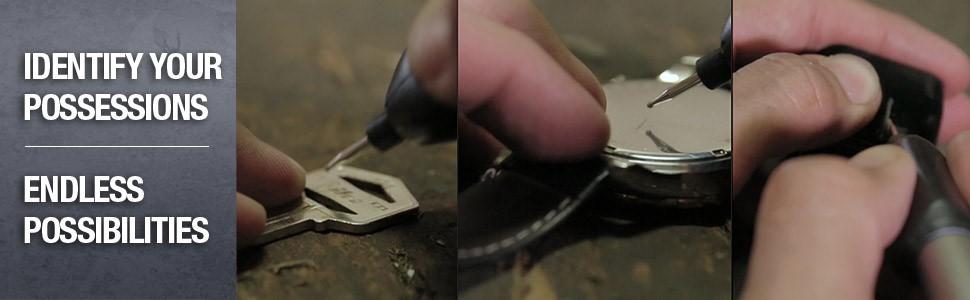 identification, personalization, metal engraver, cordless engraver, engrave