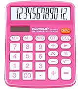 12 Digit Desktop Calculator with Large LCD Display and Sensitive Button, Dual Solar Power and Bat...
