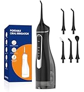 Water flossers for Teeth Pick, Portable Oral Irrigator Dental with 4 Modes 5 Jet Tips, IPX7 Recha...
