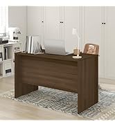 Furinno Roger Computer Desk, 47 Inch Rectangular Executive Desk with Modesty Panel, Home Office D...