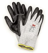 3M Comfort Grip Gloves, Cut Resistant ANSI 2, Large, 1 Pair, CGL-CRE, Nitrile Cutting Gloves, Med...