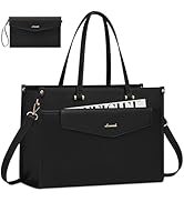 LOVEVOOK Laptop Bag for Women, 15.6 inch Laptop Tote Bag 2-in-1 Professional Work Bag Business Br...