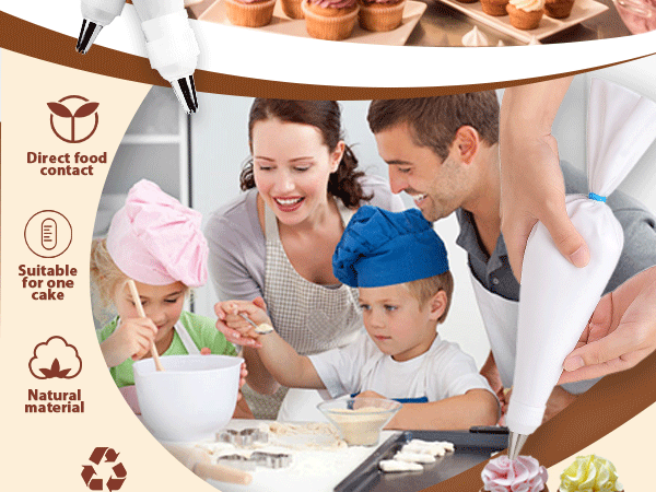 Reusable Piping Bags and Tips Set