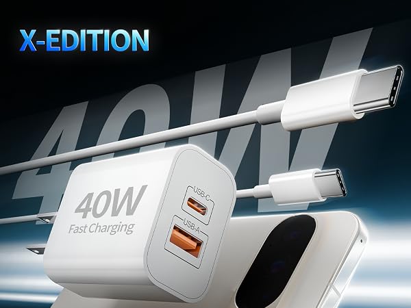 USB-C Fast Charging Charger with 6FT Long Cable