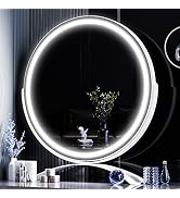 Gvnkvn Vanity Mirror with Lights, 16" Lighted Makeup Mirror Oval Mirror,LED Makeup Mirror with 3 ...