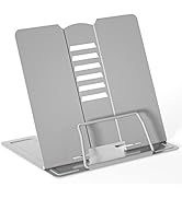 Desk Book Stand, VFINE Reading Stand Metal Adjustable Book Holder Cookbook Documents Holder Porta...