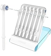 Replacement Tips for Waterpik Water Flosser (6 Brush Head Tips &amp; Storage Case Bundle)