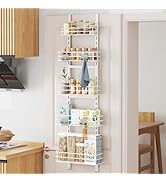 ODesign Height-Adjustable Baskets 5-Tier Over the Door Pantry Organizer,Narrow Pantry Door Organi...