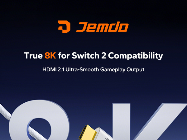 JEMDO Switch 2 (22.2.0) Dock HDMI Cable 8K@60Hz