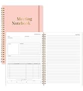 Thboxes Meeting Notebook for Work with Action Items &amp; Meeting Minutes, 160 Pages Undated Spiral B...