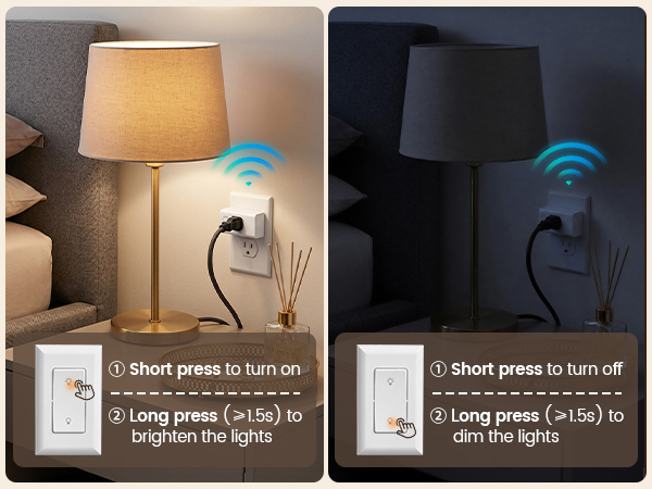 Dimmer Light Switch Kit, Wall Switch Remote &amp;amp; Receiver Operation