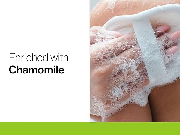 Mild, fragrance-free formula. Enriched with soothing chamomile extract.