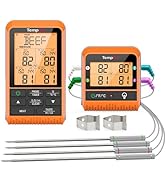 TempPro TP829 1000ft Wireless Meat Thermometer Digital for Grilling and Smoking, 4 Meat Probes Gr...