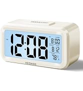 KESHIDE Night Light Digital Alarm Clock Battery Operated with Indoor Temperature, Desk Small Cloc...