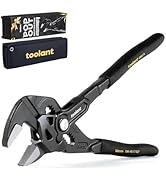 toolant 7-Inch Black Gold Adjustable Plier Wrench, CR-V Steel Smooth Parallel Jaws with Pouch – S...