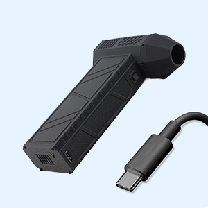 Black handheld electronic device with USB-C connector, possibly an adapter or charger.