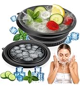 XANGNIER Face Bowl for Ice with Built-In Ice Tray – Collapsible Silicone Facial Ice Bath Bowl for...