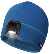 Taximi Led Beanie with Light, USB Rechargeable Headlamp Beanie, Fleece Flashlight Hat for Running...