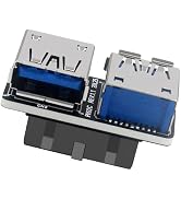 IYUANEPRO USB 3.0 19/20 Pin to Dual USB 3.0 Female Port Adapter – Vertical Internal Expansion for...