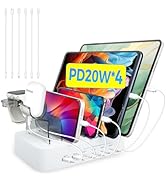 Chargeknight USB C Charging Station for Multiple Devices Apple,100W 4 PD and 2 USB Charging Stand...